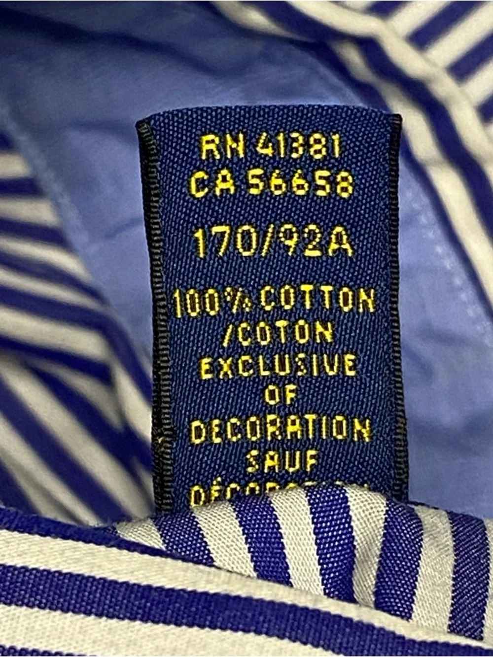 Ralph Lauren Striped Button Down Shirt Men Small Blue White Long Sleeve Preppy - Picture 4 of 10